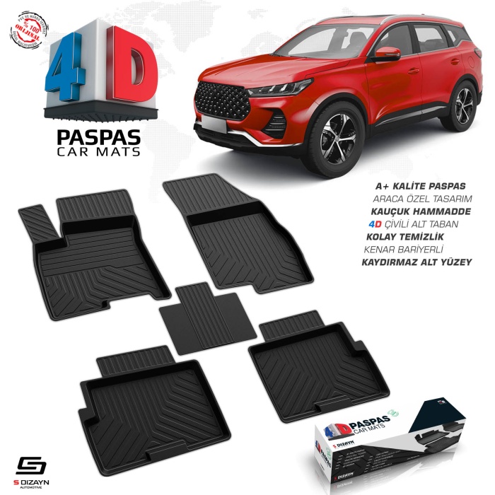 Chery Tiggo 7 Pro 4D Havuzlu Paspas 2022 Üzeri A+Kalite