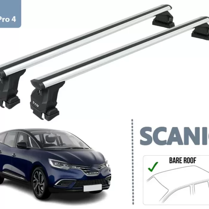 Renault Scenic 2016- Sonrası Portbagaj Taşıyıcı Ara Atkisi Tavan Sistemleri Gri