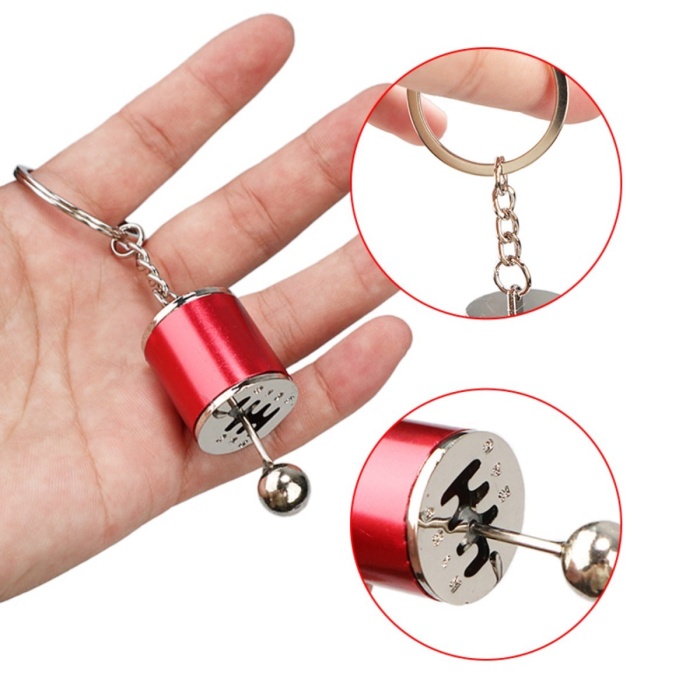 BUFFER® Hareketli Araba Vites Anahtarlık Altı Hız Manuel Vites Dişli Shifter Topuzu Metal Anahtarlık