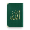 Büyük Cep Boy Kadife Kuran-ı Kerim (Zümrüt Yeşil, Nakışlı, Yaldızlı, Mühürlü)