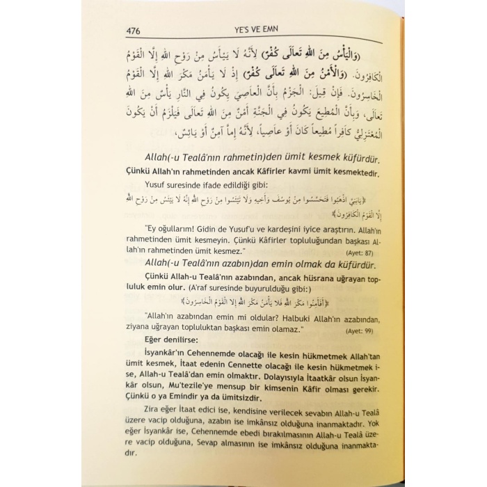 Şerhul Akaidi Nesefi Tercümesi; Arapça Metin Ve İzahat