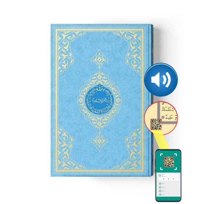 Orta Boy Kuran-ı Kerim (2 Renkli, Mavi, Mühürlü)