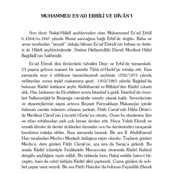 Divan-ı Esad - Muhammed Esad Erbili