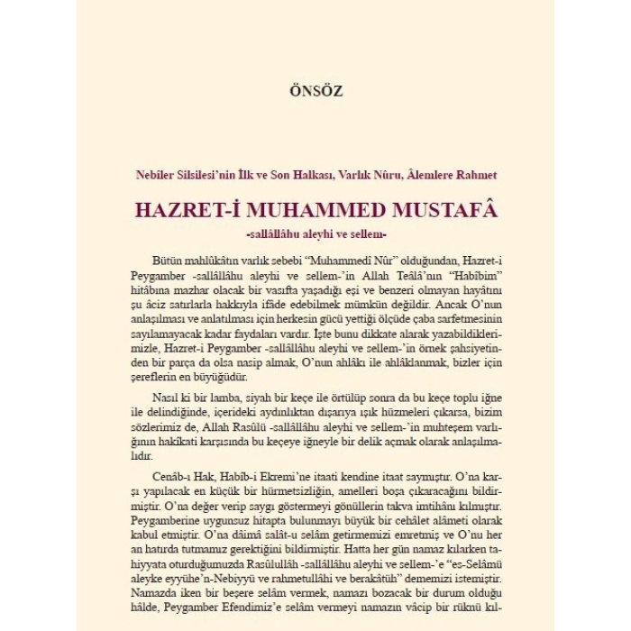 Hazreti Muhammed Mustafa (s.a.v.) - Ders Kitabı - Osman Nuri Topbaş