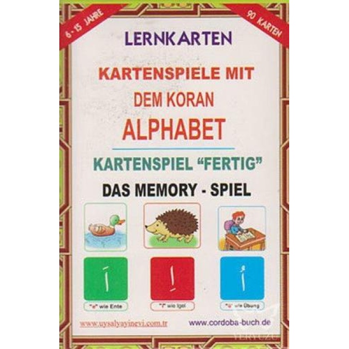 Kuran Harfleri Tamam Oyunu (Almanca) (Kod: 202)  Kartenspiele mit dem Koran Alphabet / Lernkarten / 90