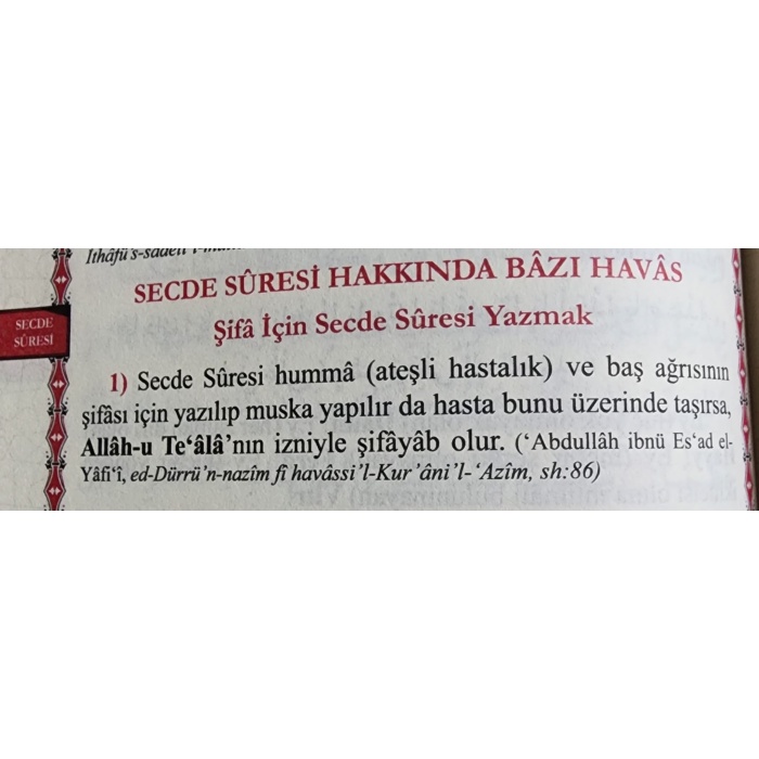 Safranla Yazılmış Secde Suresi