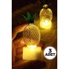 Ananas Mini Dekoratif Led Işık Gece Lambası Metal ( 3 ADET)