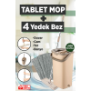 4 Adet Microfiber Bezli Tablet Mop Temizlik Kova Seti