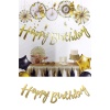 Happy Birthday Flamalı Banner Gold | Kaligrafi Banner Happy Birthday Gold
