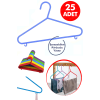 25 Adet Bebek ve Çocuk Elbise Askısı | Esnek Dayanıklı Çocuk Askısı 30 cm