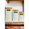 3lü Metal Saklama Kabı Kavanoz Seti | Tea Sugar Coffee Metal Düzenleyici Set Beyaz