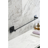 Mat Siyah Metal Uzun Havlu Askısı Havluluk Uzun 43 Cm | Yapışkanlı Kare Banyo Mutfak Havlu Askısı