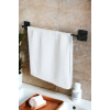 Mat Siyah Metal Uzun Havlu Askısı Havluluk Uzun 43 Cm | Yapışkanlı Kare Banyo Mutfak Havlu Askısı