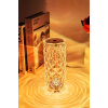 3 Renkli Dokunmatik Kristal Şarjlı Masa Lambası Silindir | Beyaz Sarı Günışığı 3 Fonksiyonlu Dokunmatik Lamba