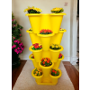 5 Katlı Şanslı Yonca Kule Saksı Seti | Çiçek Bitki Sebze Meyve Salon Mutfak Banyo Bahçe Saksı Seti Sarı