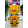 5 Katlı Şanslı Yonca Kule Saksı Seti | Çiçek Bitki Sebze Meyve Salon Mutfak Banyo Bahçe Saksı Seti Altın