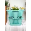 2 Katlı Şanslı Yonca Kule Saksı Seti | Çiçek Bitki Sebze Meyve Salon Mutfak Banyo Bahçe Saksı Seti Açık Mavi