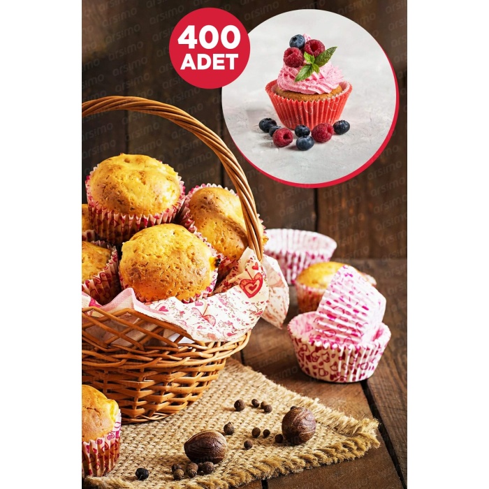 Kek Kapsülü Cupcake Muffin Kağıdı 400 Adet ( 4 Paket)