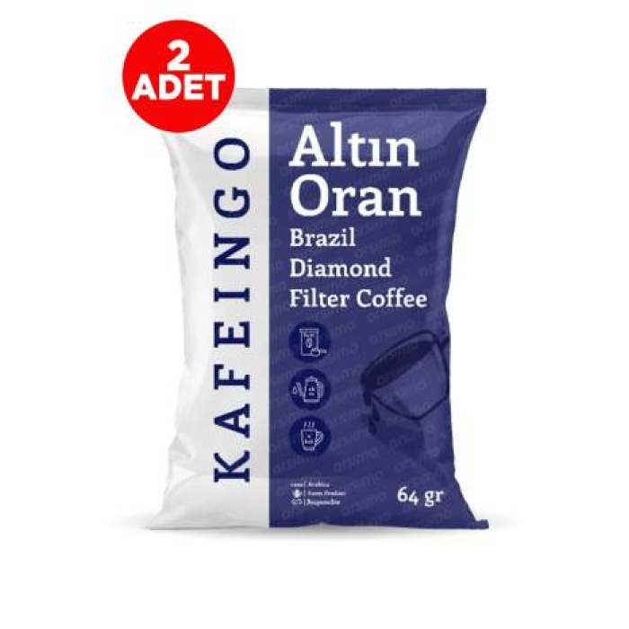 Kafeingo Altın Oran Filtre Kahve Brazil Diamond 64 gr ( 2 ADET )