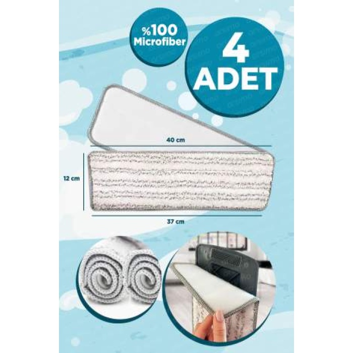 Sprey Mop Microfiber Yedek Bez 4 Adet