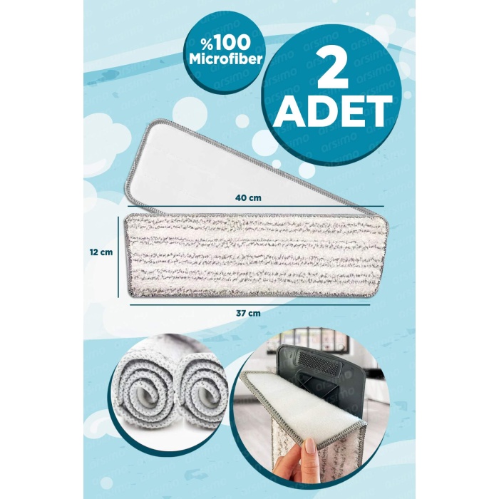 Sprey Mop Microfiber Yedek Bez 2 Adet