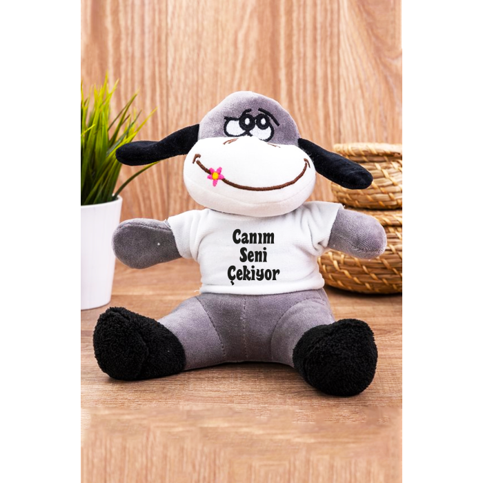 Canım Seni Çekiyor Yazılı Tişörtlü Peluş Eşek 25 cm