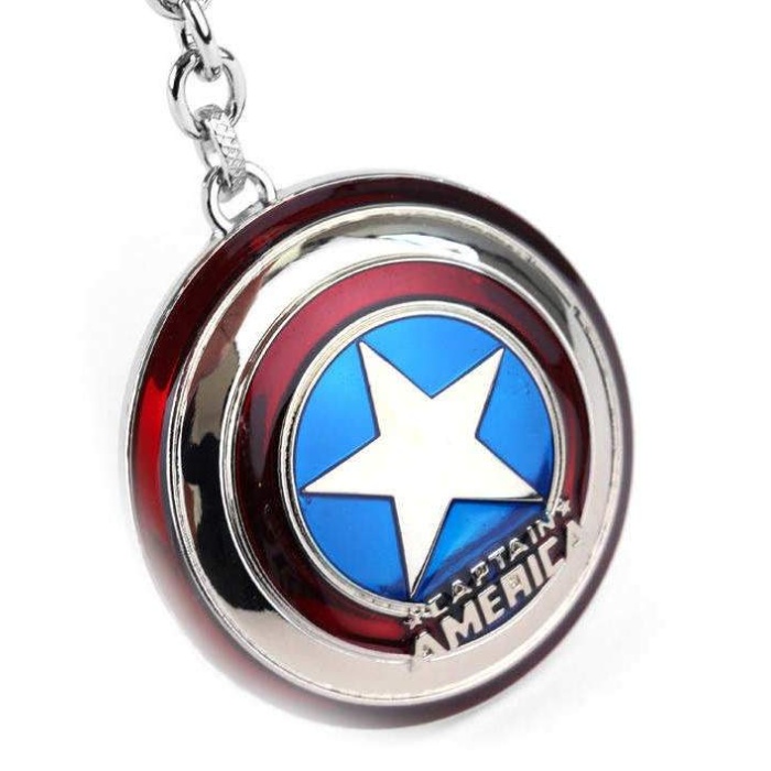Captain America Kalkan Metal Gümüş Anahtarlık