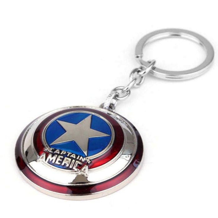 Captain America Kalkan Metal Gümüş Anahtarlık