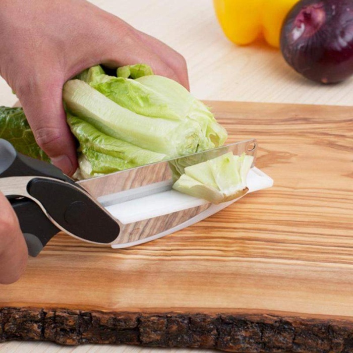 Clever Cutter Doğrama Bıçağı Kesme Tahtalı Mutfak Makası, Kesme Doğrama
