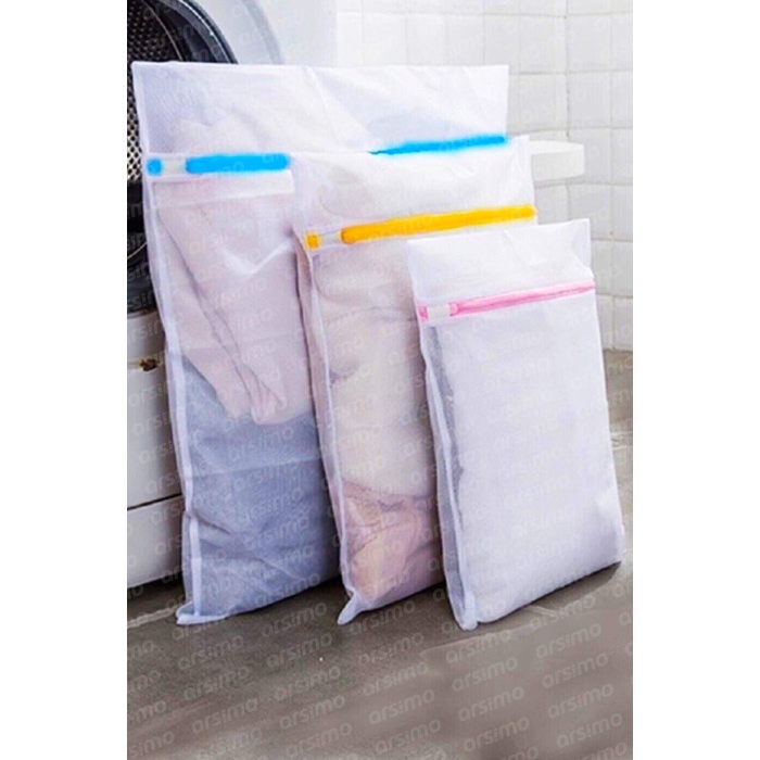 3lü Çamaşır Yıkama Filesi Set Renkli Fermuarlı | Pratik Çamaşır Yıkama Filesi Seti