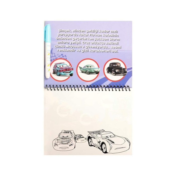 Sihirli Özel Sulu Kalem İle Boyama Kitabı Set | Lisanslı Disney Cars Arabalar