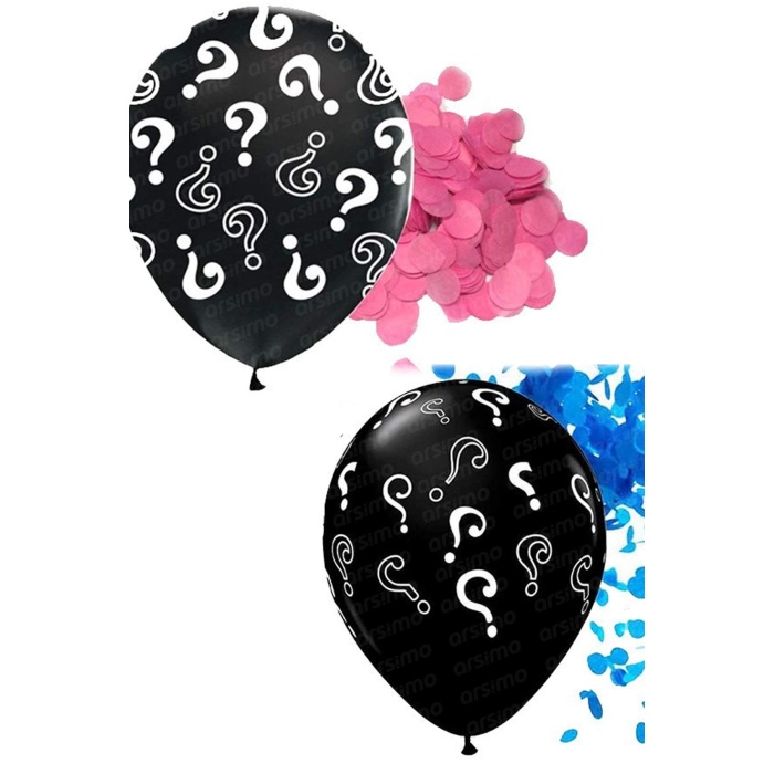 Cinsiyet Belirleme Balonu Mavi Pembe Pullu | Kız - Erkek Cinsiyet Belirleme Balonu