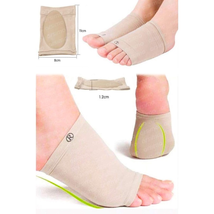 Kumaş Ayak Ark Destek Çorabı | Ortopedik İçe Basma Düz Tabanlık Önleyici Medikal Tabanlık | Ark Desteği
