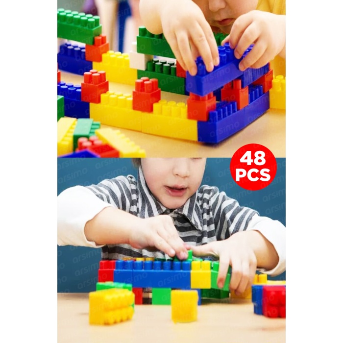 48 Parça Lego Seti | Eğitici Bloklar Eğitici Eğlenceli Oyuncak Lego Seti