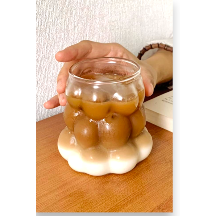 Isıya Dayanıklı Borosilikat Üzüm Şekilli Bardak | Dekoratif Sunum Bubble Meşrubat İçecek Kokteyl Bardağı 350 mL