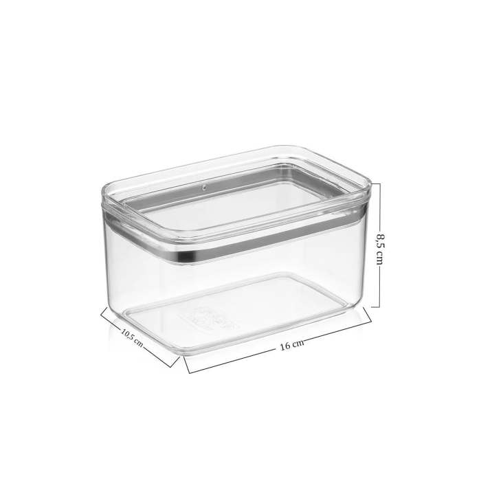 3lü Vakum Kapaklı Kristal Saklama Kabı Seti | Erzak Bakliyat Çok Amaçlı Banyo Mutfak Set 1000 mL