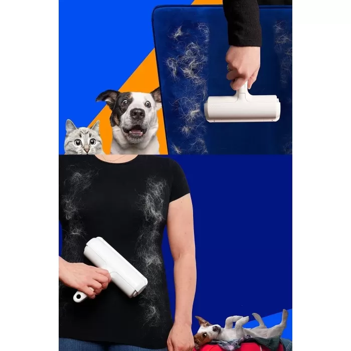 2 Yönlü Hazneli Toz Tüy Toplayıcı Gırgır | Kedi Köpek Mobilya Kıyafet Elbise Toz Tüy Toplayıcı