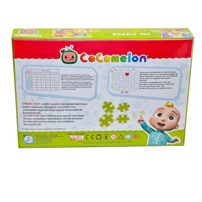 Cocomelon 100 Parça Puzzle Seti | Çocuk Yapboz Puzzle Oyun Seti CO7778