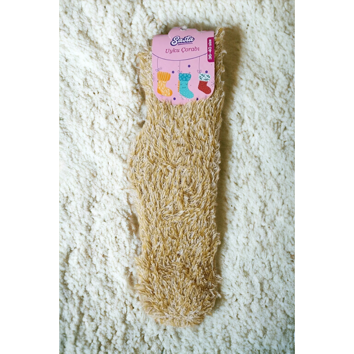 Peluş Uyku Çorabı Kışlık Yün Çorap | Kadın Ev Uyku Çorabı 36-40 Numara