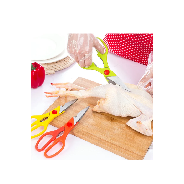 8 Fonksiyonlu Çok Amaçlı Paslanmaz Mutfak Makası | Tavuk Et Balık Ekmek Doğrama Ceviz Kırma Kavanoz Şişe Açma