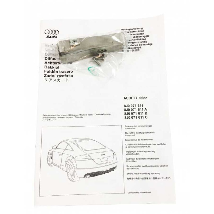 Arka Tampon Spoyleri Difüzör (AUDI)(8J0071611A9AX)(AUDI TT)