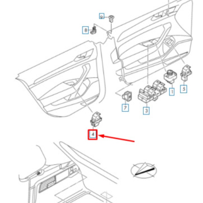 Cam Düğmesi - Tekli (VW)(5G0959855N)(5G0959855J)(VW Golf Passat)