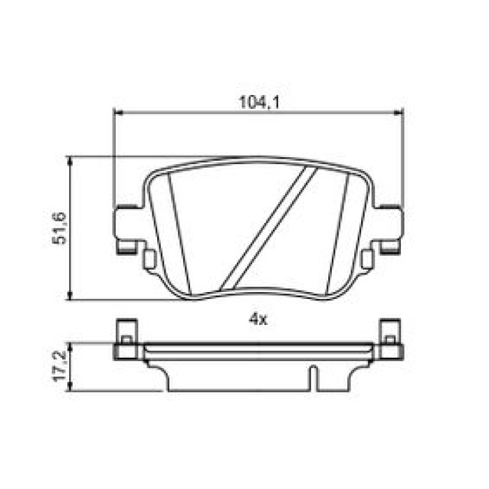 Fren Balata Seti (Arka)(BOSCH)(0986494797)(VW AUDI SEAT SKODA)