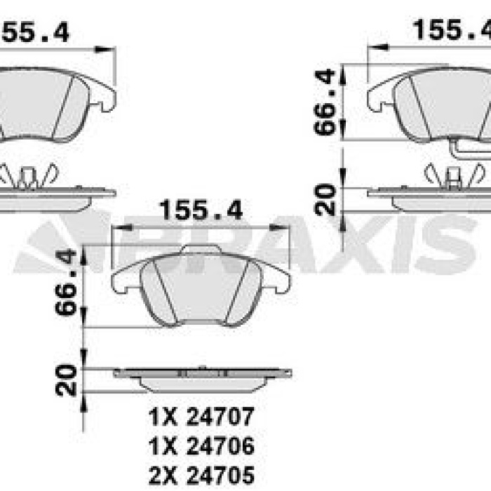 Fren Balata Seti (Ön)(BRAXIS)(AB0067)(AUDI A4 A5)