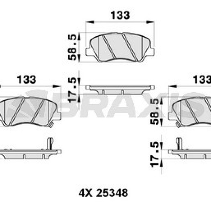 Fren Balata Seti (Ön)(BRAXIS)(AB0308)(HYUNDAI i20, KIA Rio)