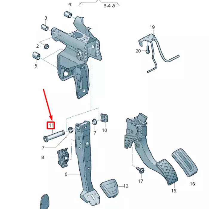 Fren Pedalı Rulman Mili (VW)(5Q1721325A)