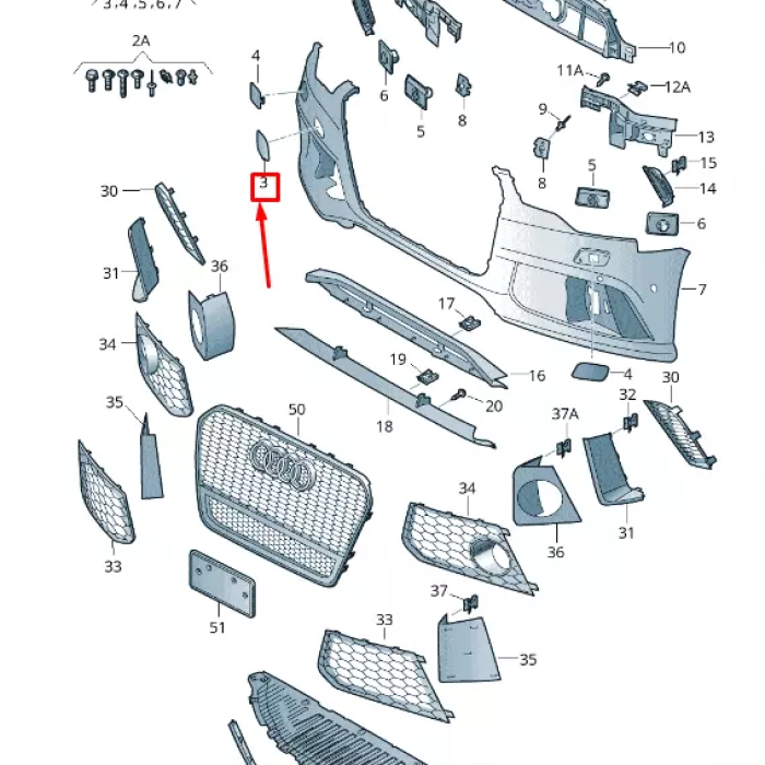 Tampon Çeki Demiri Kapağı (VW)(4G0807241GGRU)