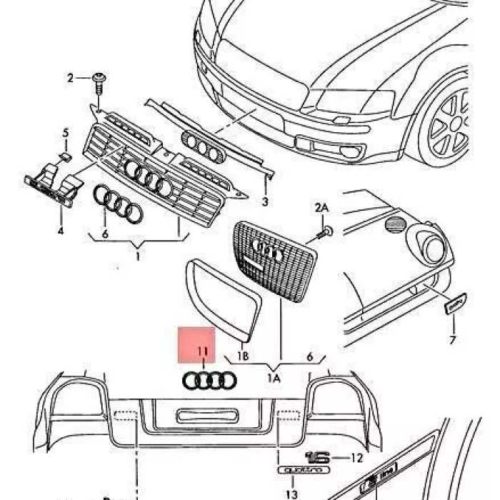 Amblem (AUDI)(8E98537422ZZ)