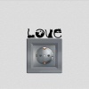 Küçük Minimal Kedicikler Love Yazısı İnce Kesim Tasarım Priz Sticker Duvar Dekorasyon Çıkartma
