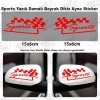 2Ad Sports Damalı Bayrak Dikiz Ayna Kırmızı Sticker, Araba Etiket, Tuning, Aksesuar, Modifiye, Arma,